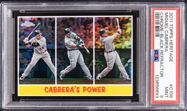 2011 Topps Heritage Chrome Miguel Cabrera Black Refractor #C108 card image