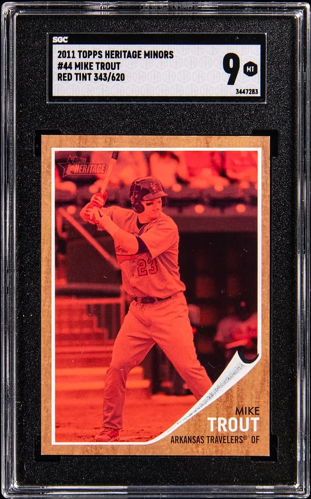 2011 Topps Heritage Mike Trout Minors Red Tint #44 card image