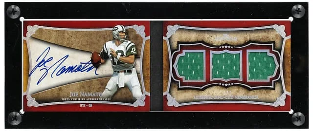 2011 Topps Joe Namath Five Star Signatures 3-Piece Book Rainbow #FSSB-JN card image
