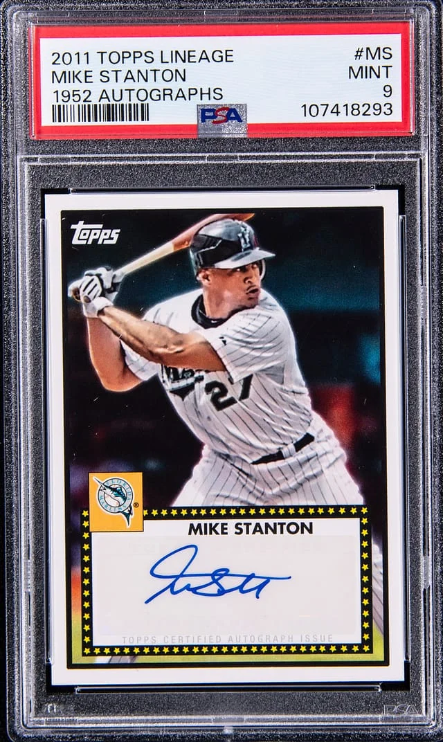 2011 Topps Mike Giancarlo Stanton Lineage 1952 Autographs #52A-MS card image