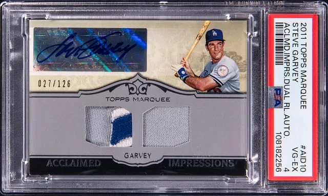 2011 Topps Steve Garvey Marquee Acclaimed Impressions Dual Relic Autograph #AID-10 card image
