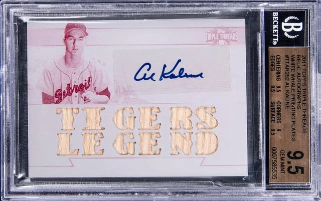 2011 Topps Triple Threads Al Kaline Relic Autographs White Whale Printing Plates #TTAR-252 card image