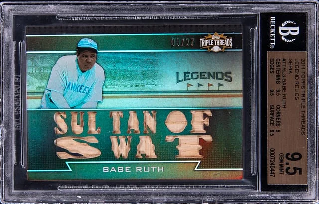 2011 Topps Triple Threads Babe Ruth Legend Relics Sepia #TTRL-3 card image