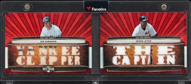2011 Topps Triple Threads Joe DiMaggio/Derek Jeter Relic Double Combos #TTRDC-12 card image
