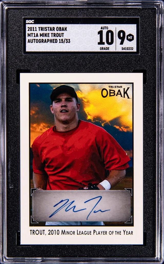 2011 Tristar Obak Autograph Mike Trout #MT1A card image