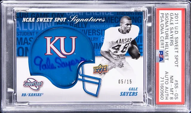 2011 UD Sweet Spot Signature Helmet Gale Sayers #SS-GS card image
