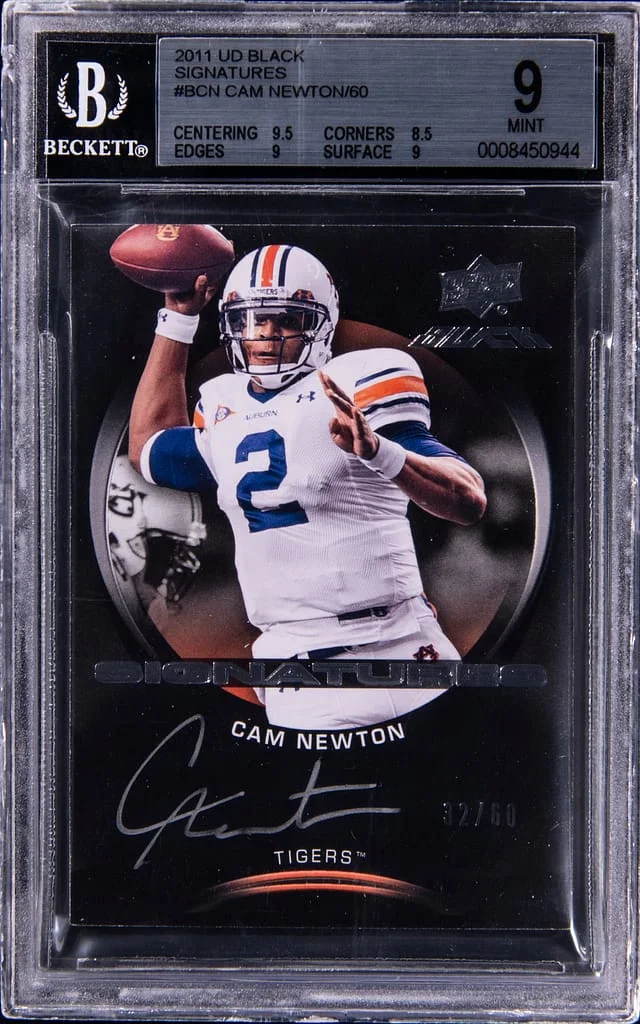 2011 Upper Deck Black Cam Newton Signatures #B-CN card image