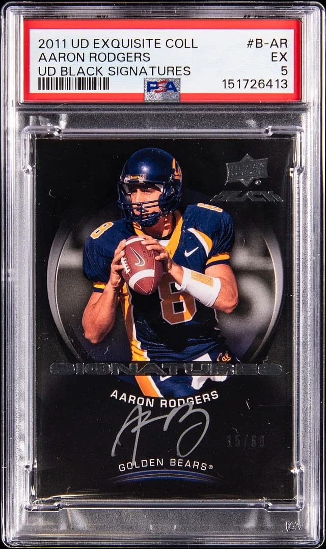 2011 Upper Deck Exquisite Collection Aaron Rodgers Upper Deck Black Signatures #B-AR card image