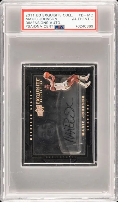 2011 Upper Deck Exquisite Collection Dimensions Autographs D-Mc Magic Johnson #no-number card image