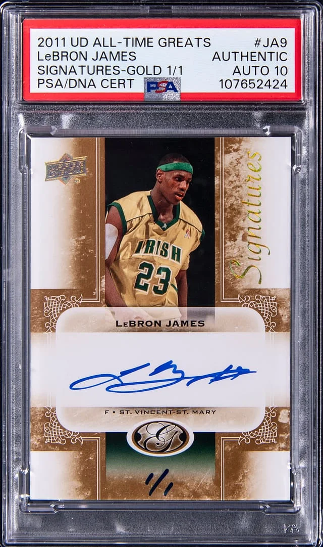 2011 Upper Deck LeBron James All-Time Greats Signatures Gold #AGS-JA9 card image