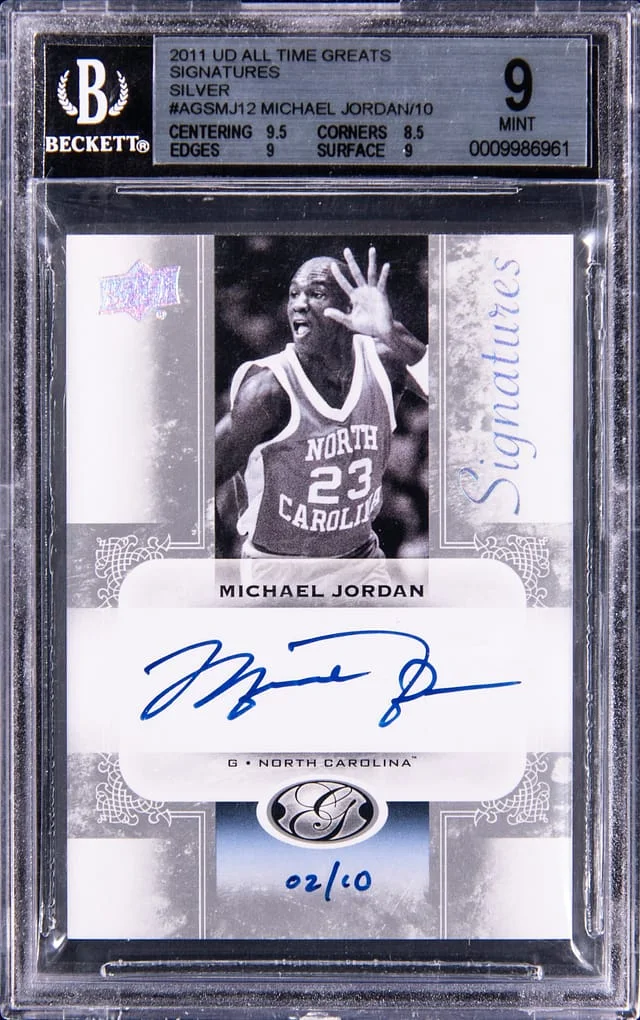 2011 Upper Deck Michael Jordan All-Time Greats Signatures Silver #AGS-MJ12 card image