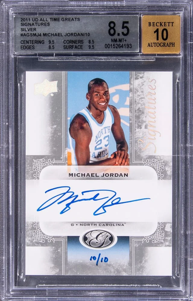 2011 Upper Deck Michael Jordan All Time Greats Signatures Silver #AGS-MJ4 card image