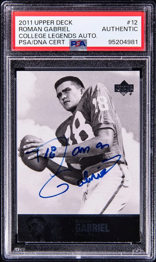 2011 Upper Deck Roman Gabriel College Legends Autograph #12 card image
