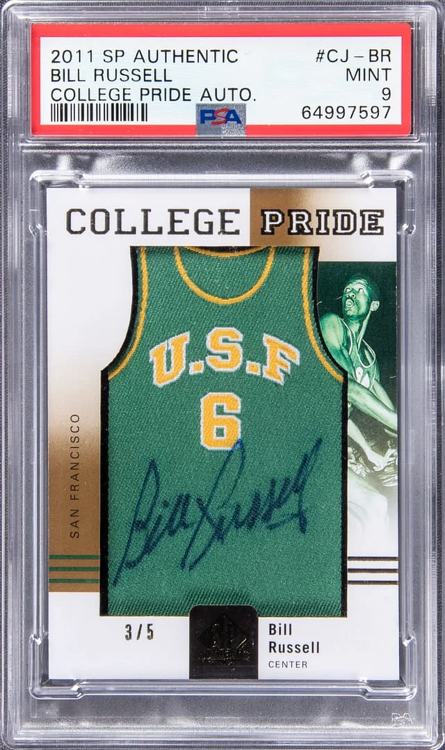 2011 Upper Deck SP Authentic Bill Russell College Pride Autograph #CJ-BR card image