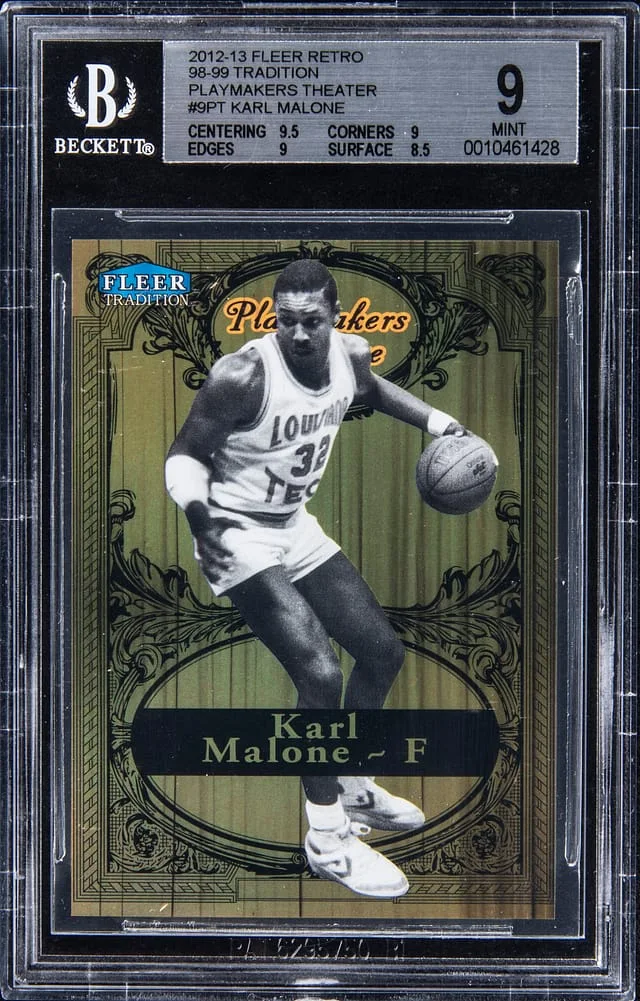 2012-13 Fleer Retro Karl Malone Playmakers Theater #9PT card image