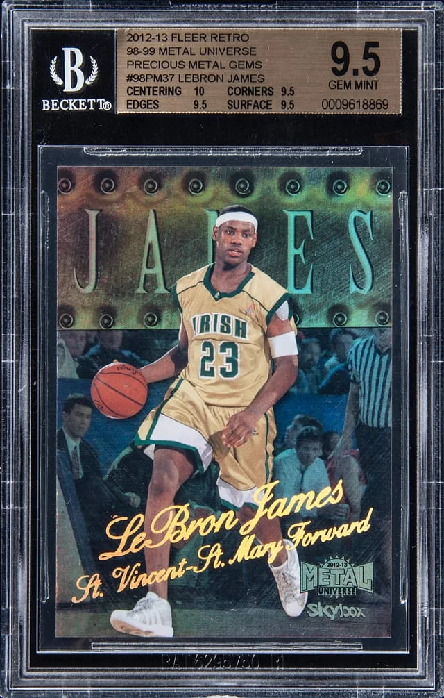 2012-13 Fleer Retro LeBron James 98-99 Metal Universe Precious Metal Gems (PMG) #98PM-37 card image