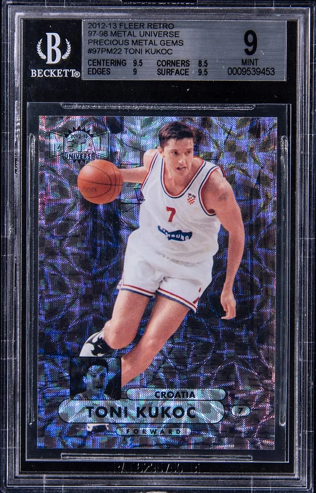 2012-13 Fleer Retro Toni Kukoc 97-98 Metal Universe Precious Metal Gems (PMG) #97PM-22 card image