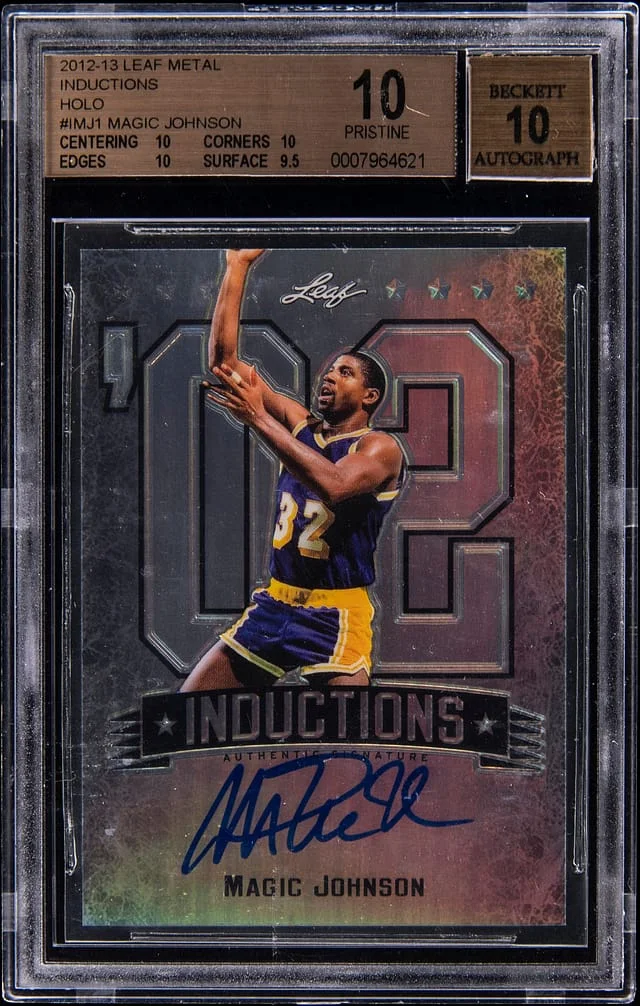2012-13 Leaf Metal Magic Johnson Inductions Holo #I-MJ1 card image