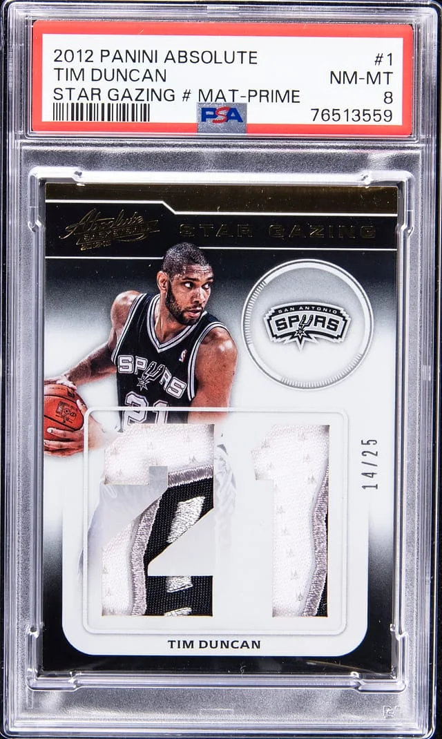 2012-13 Panini Absolute Tim Duncan Star Gazing Materials Prime #1 card image