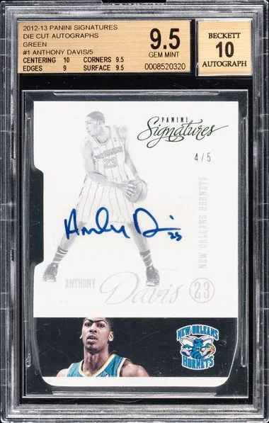2012-13 Panini Anthony Davis Signatures Die Cut Autographs Green #1 card image