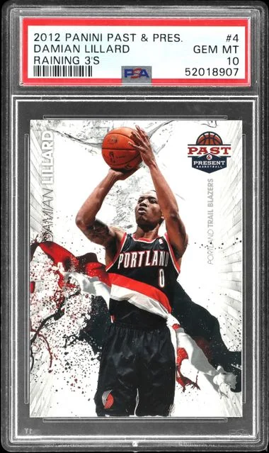 2012-13 Panini Damian Lillard Past & Present Raining 3's #4 card image