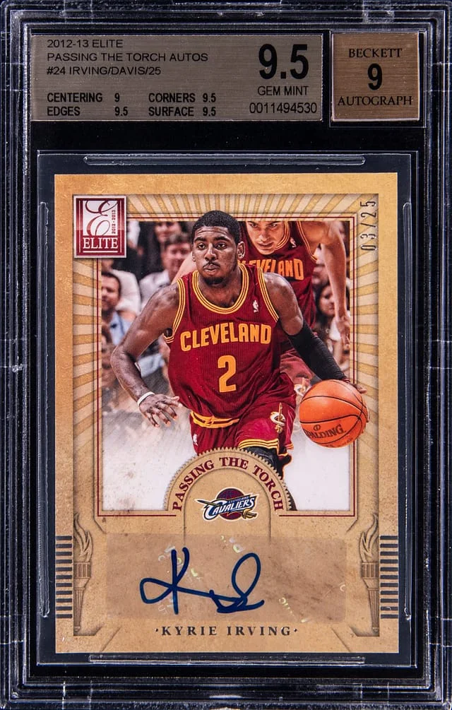 2012-13 Panini Elite Kyrie Irving/Anthony Davis Passing the Torch Autographs #24 card image