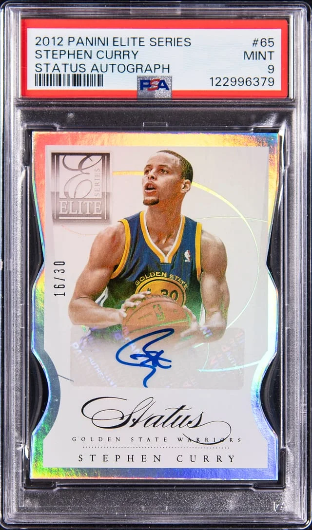 2012-13 Panini Elite Stephen Curry Series Status Autograph #65 card image