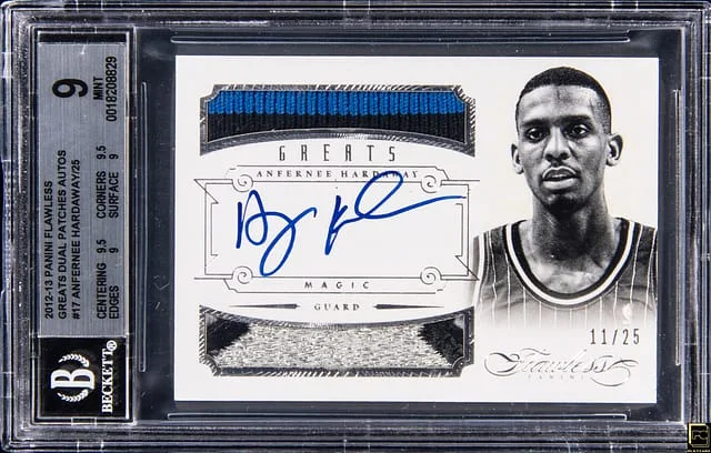 2012-13 Panini Flawless Anfernee Hardaway Greats Dual Patches Autographs #17 card image