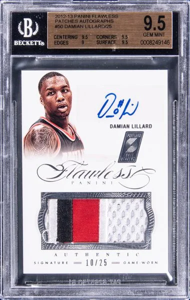 2012-13 Panini Flawless Damian Lillard /25 Patches Autographs #50 card image