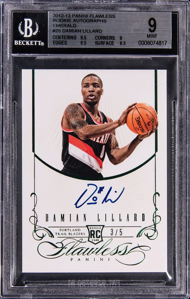 2012-13 Panini Flawless Damian Lillard Autographs Emerald #25 card image