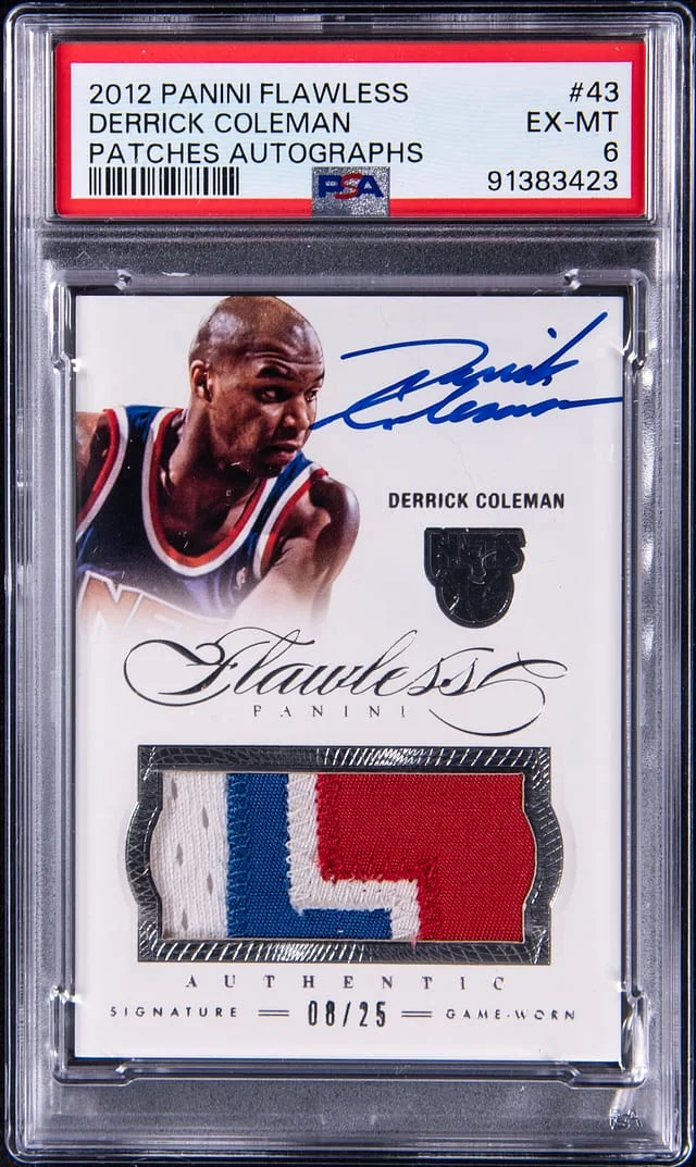 2012-13 Panini Flawless Derrick Coleman Patch Autograph #43 card image