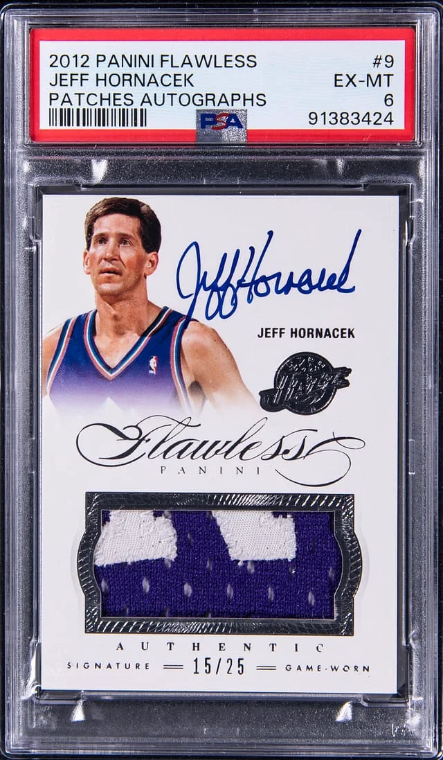 2012-13 Panini Flawless Jeff Hornacek Patch Autograph #9 card image