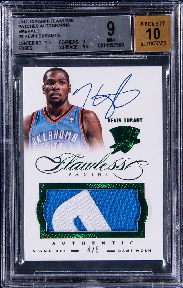 2012-13 Panini Flawless Kevin Durant Patches Autographs Emerald #2 card image