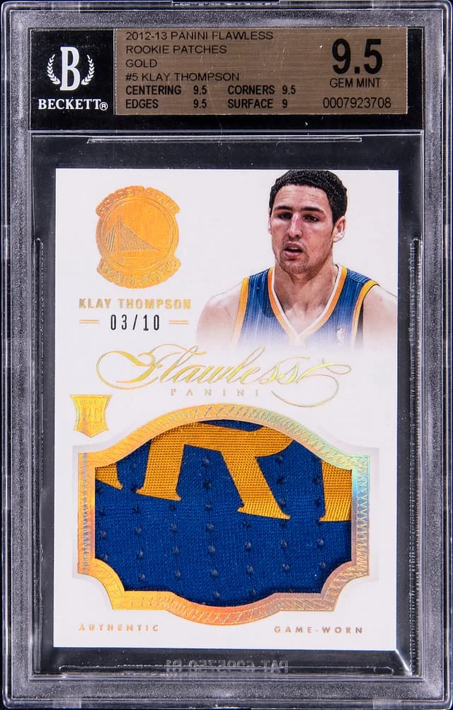 2012-13 Panini Flawless Klay Thompson Patches Gold #5 card image