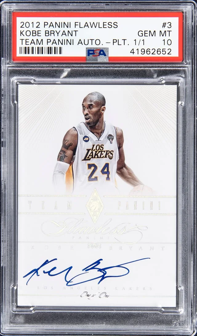 2012-13 Panini Flawless Kobe Bryant Team Panini Autographs Platinum #3 card image