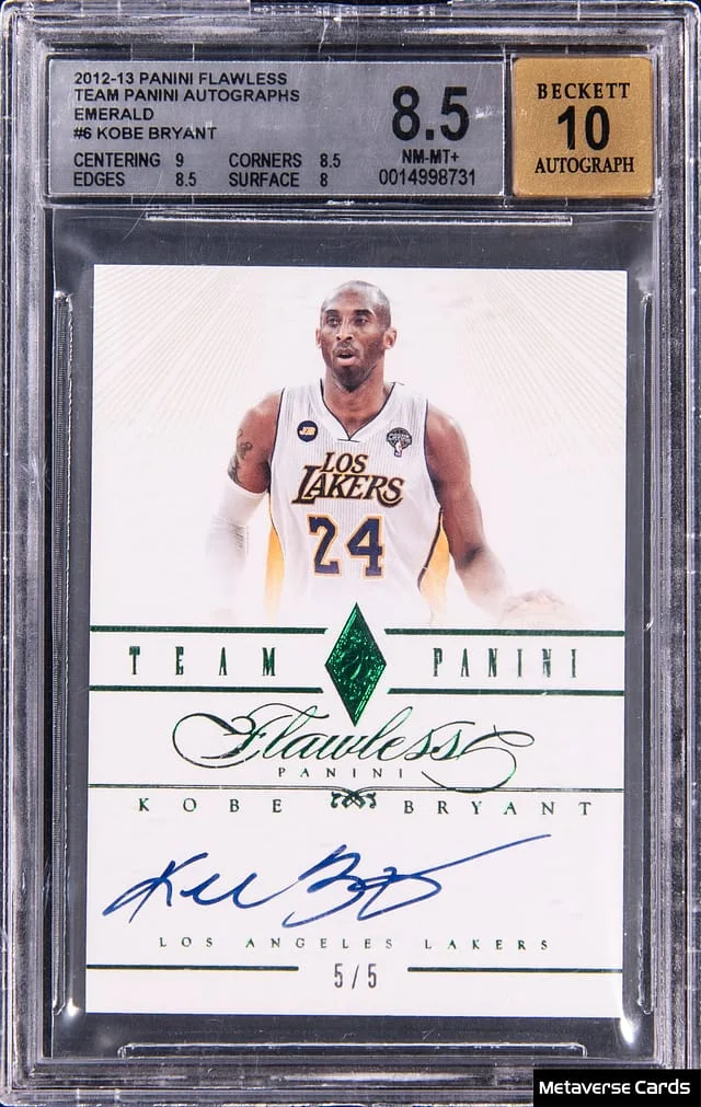 2012-13 Panini Flawless Kobe Bryant Team Panini Autographs Emerald #6 card image