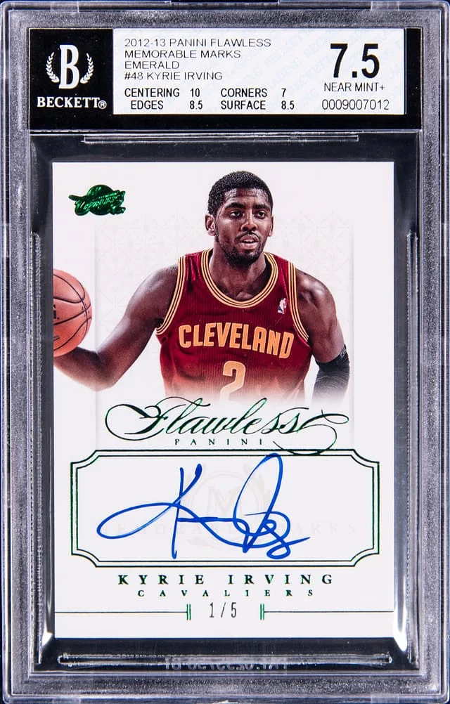 2012-13 Panini Flawless Kyrie Irving Memorable Marks Emerald #48 card image