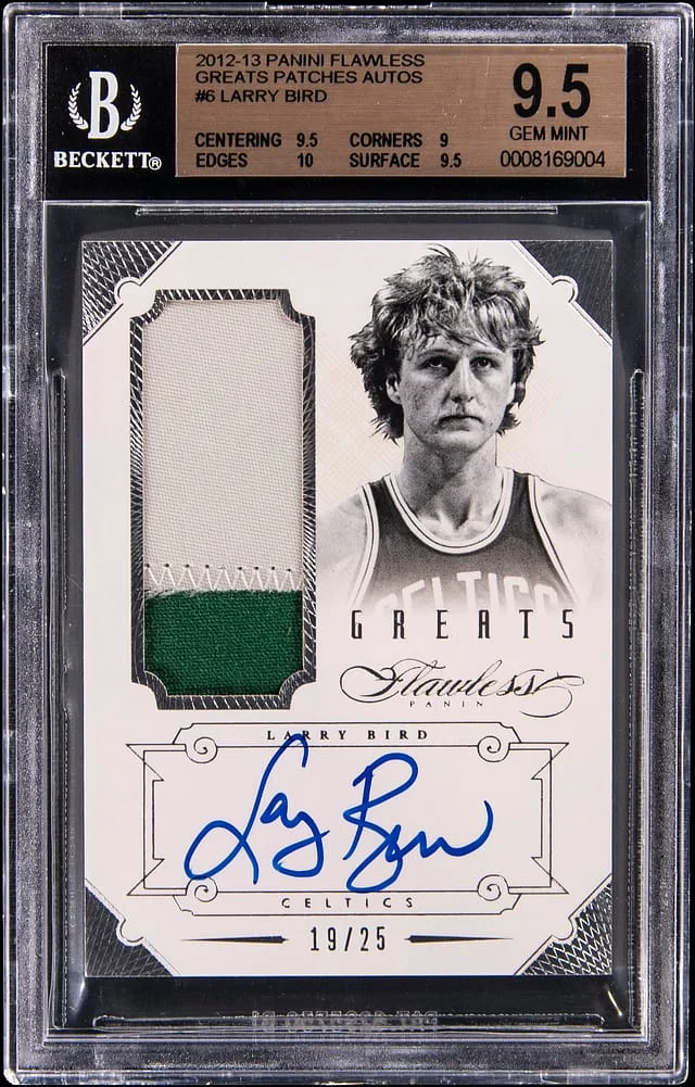 2012-13 Panini Flawless Larry Bird Greats Patches Autographs #6 card image