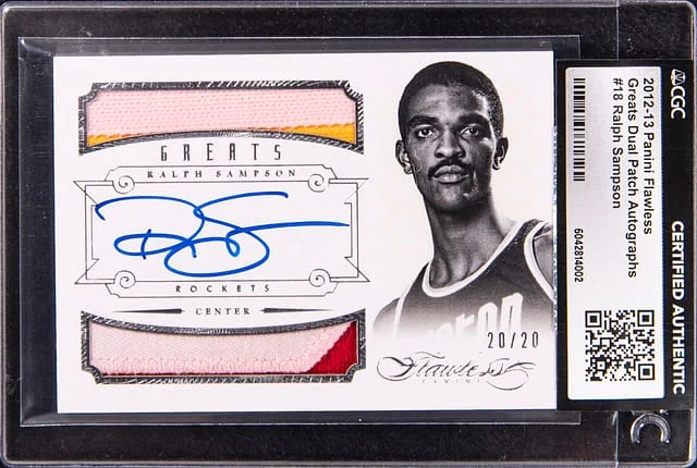 2012-13 Panini Flawless Ralph Sampson Greats Dual Game Worn Patch Autograph #18 card image