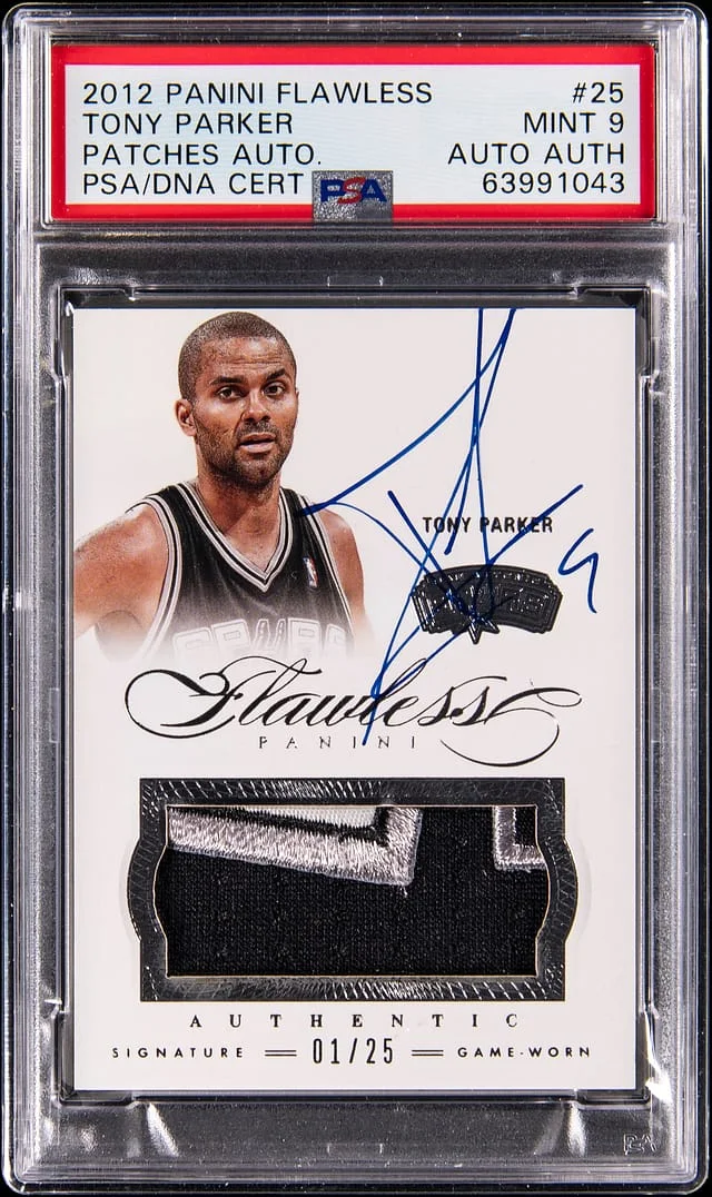 2012-13 Panini Flawless Tony Parker Patches Autograph #25 card image