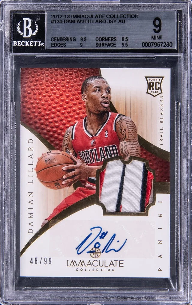 2012-13 Panini Immaculate Collection Damian Lillard Patch Autograph (RPA) #130 card image