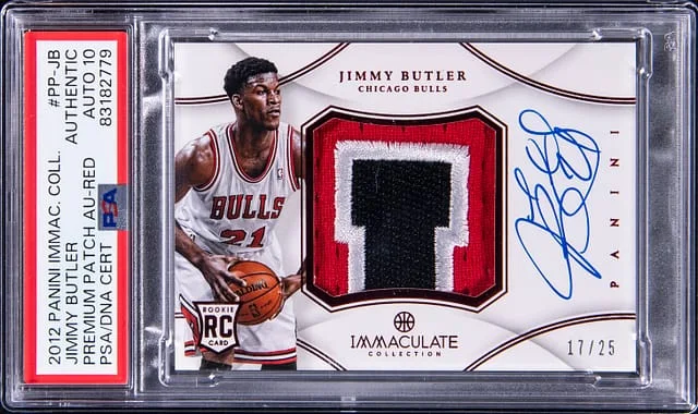 2012-13 Panini Immaculate Collection Jimmy Butler Jumbo Patch Autographs Red #PP-JB card image
