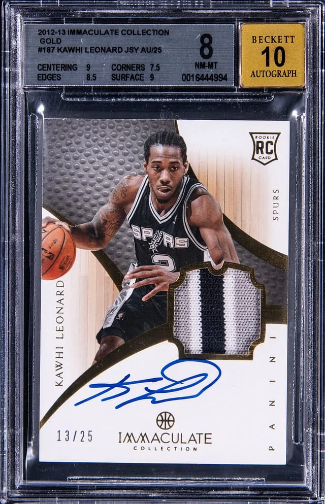 2012-13 Panini Immaculate Collection Kawhi Leonard Veteran Patch Autograph #187 card image