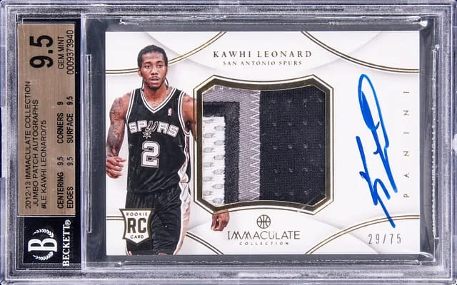 2012-13 Panini Immaculate Collection Kawhi Leonard Jumbo Patch Autograph #PP-LE card image