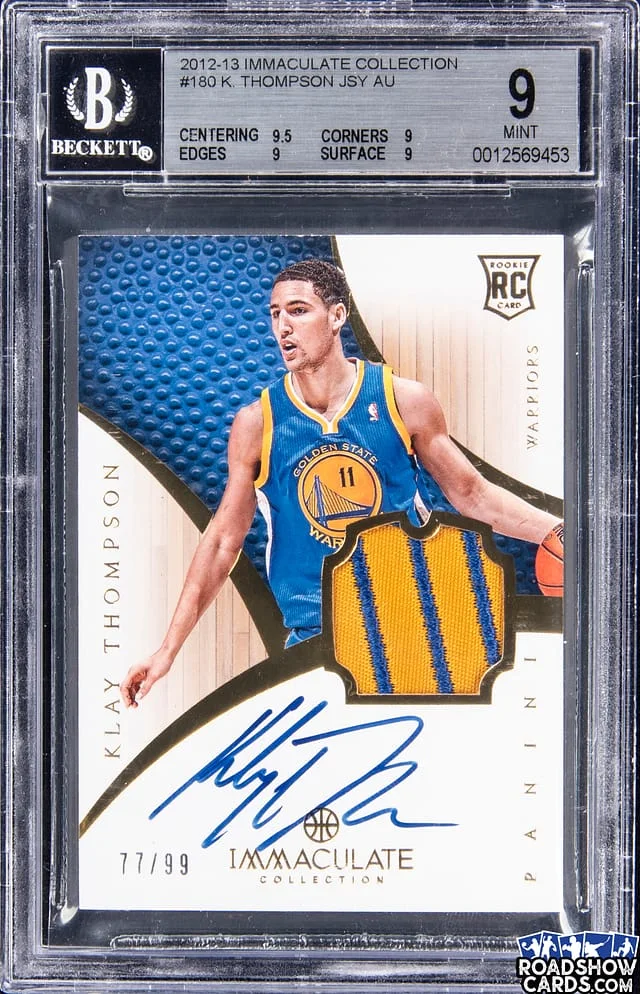 2012-13 Panini Immaculate Collection Klay Thompson Patch Autographs #180 card image