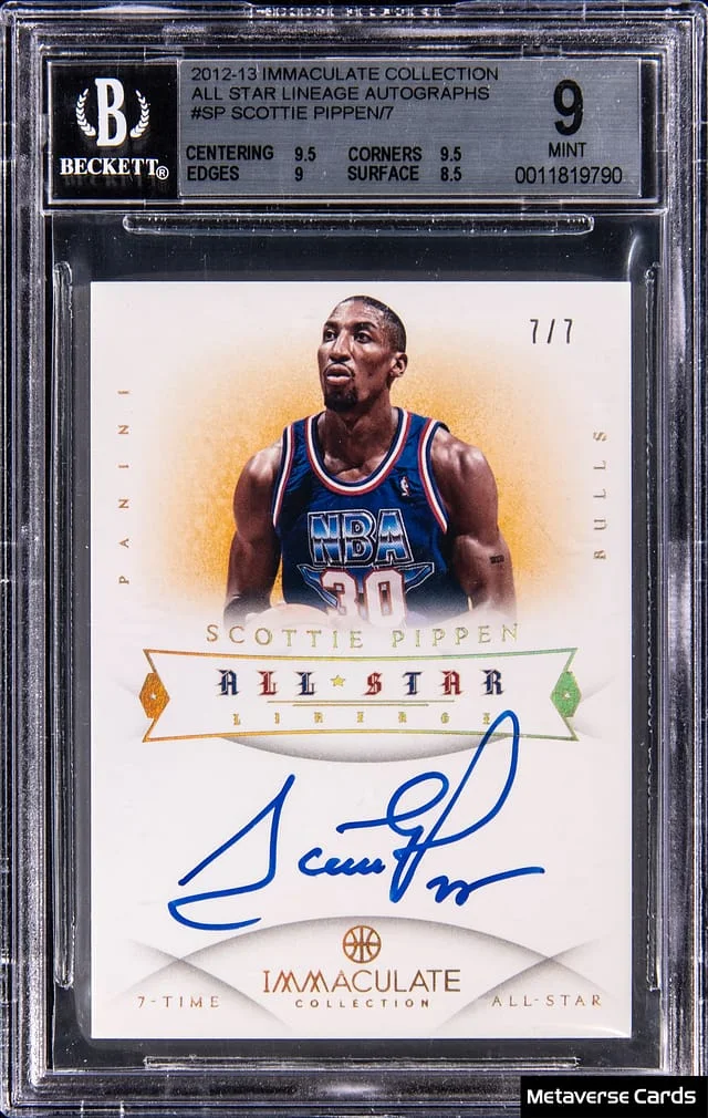 2012-13 Panini Immaculate Collection Scottie Pippen All Star Lineage Autographs #AS-SP card image
