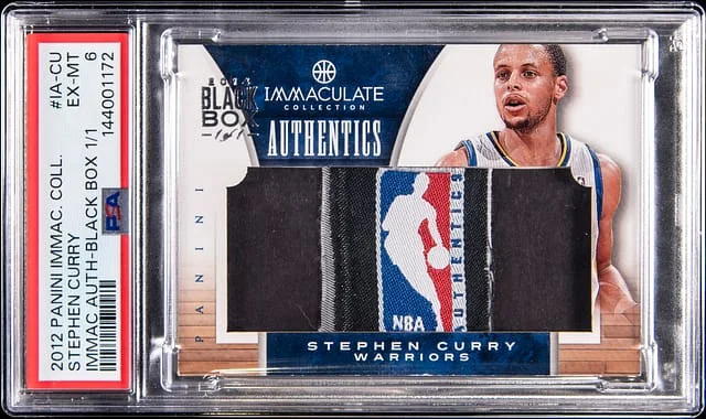 2012-13 Panini Immaculate Collection Stephen Curry Immaculate Authentics '14 Black Box #IA-CU card image