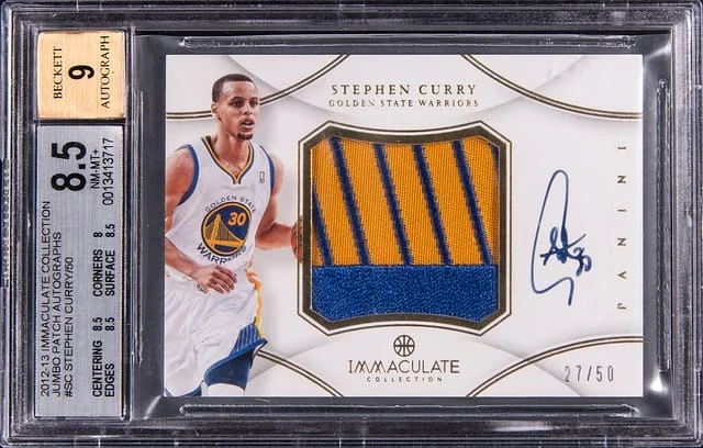 2012-13 Panini Immaculate Collection Stephen Curry Jumbo Patch Autographs #PP-SC card image