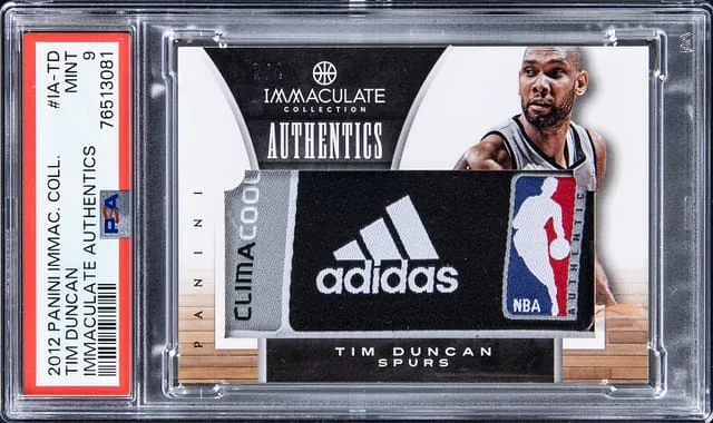 2012-13 Panini Immaculate Collection Tim Duncan Immaculate Authentics #IA-TD card image