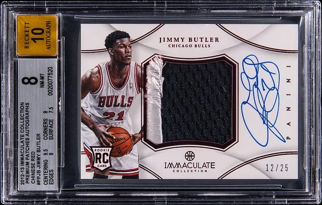 2012-13 Panini Immaculate Jimmy Butler Premium Patches Autographs Chinese Red #PP-JB card image